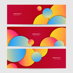 Fototapeta premium gradient ball blue red yellow colorful Abstract design banner