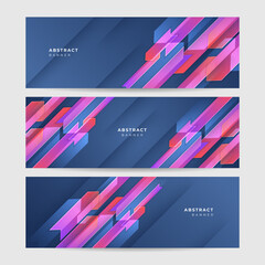 stripes memphis gradient blue purple colorful Abstract design banner