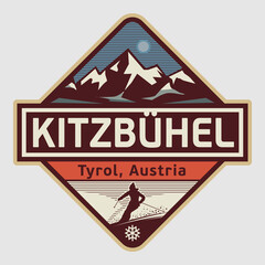 Emblem with the name of Kitzbuhel, Austria