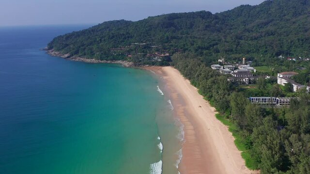 Nai thon beach and the wooden stairs in Phuket, Thailand
