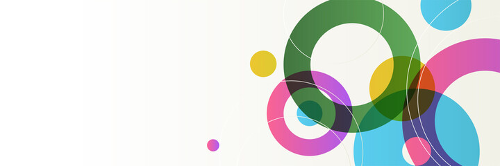 Circle memphis clean green blue purple colorful Abstract design banner