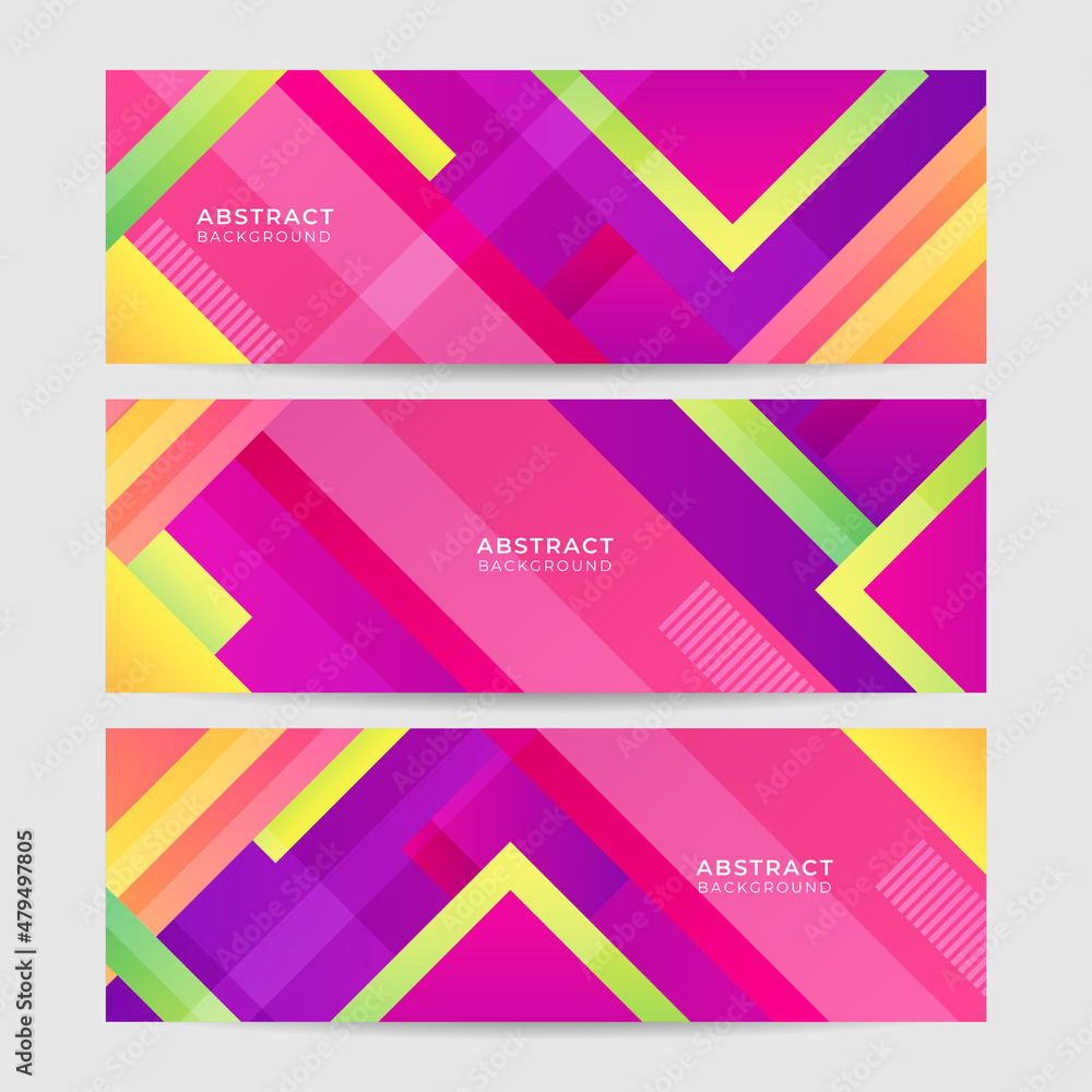 Poster modern line gradient pink colorful abstract design banner
