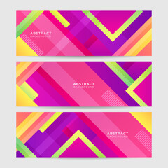 Modern Line gradient pink colorful Abstract design banner