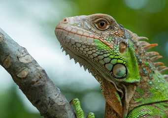 lizard, animal, green lizard with blur background