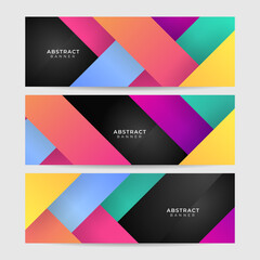 Dynamic stroke line gradient blue yellow purple colorful Abstract design banner