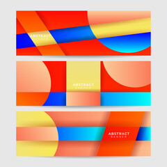 Obraz na płótnie Canvas Dynamic shape gradient orange blue colorful Abstract design banner