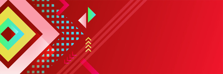 Dynamic stroke gradient red colorful Abstract design banner