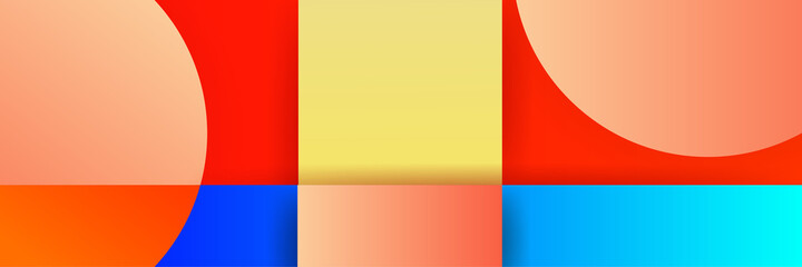 Dynamic shape gradient orange blue colorful Abstract design banner