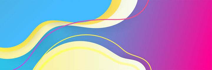 Dynamic wave gradient purple blue colorful Abstract design banner