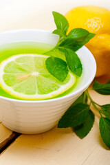 mint infusion tea tisane with lemon