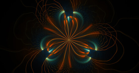 Abstract exotic flower. Fantastic fractal shapes background. Holiday wallpaper. Digital fractal art. Сomputer creative. 3d rendering