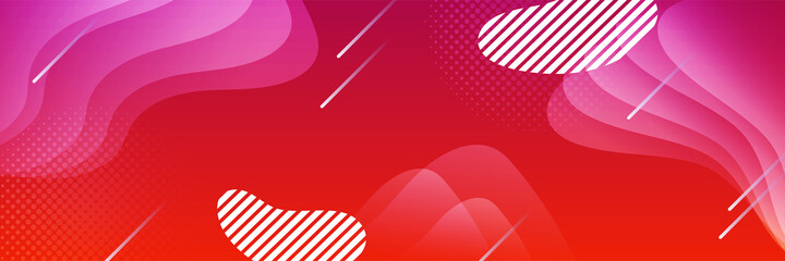 Fototapeta premium Modern memphis gradient red colorful Abstract design banner