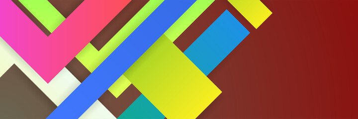 Dynamic stroke square gradient colorful Abstract design banner