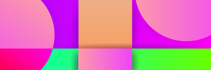 Fototapeta premium Dynamic shape gradient purple green colorful Abstract design banner