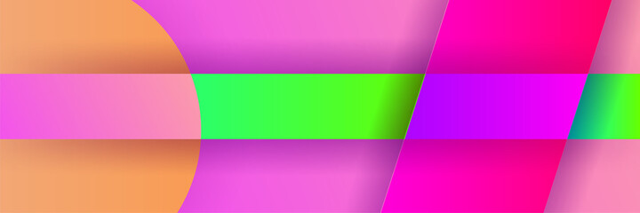 Dynamic shape gradient purple green colorful Abstract design banner