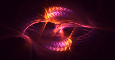 3D rendering abstract multicolor fractal light background