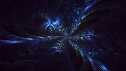 3D rendering abstract multicolor fractal light background