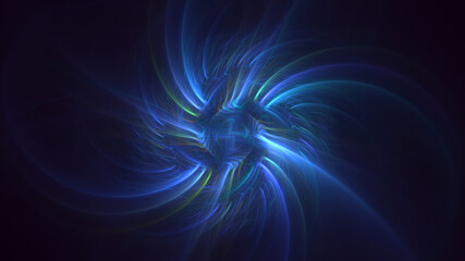 3D rendering abstract multicolor fractal light background