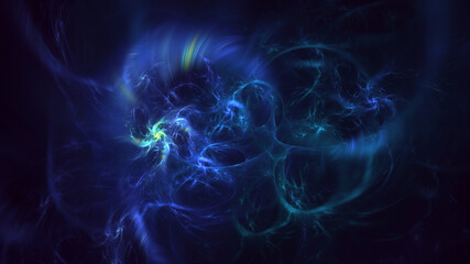 3D rendering abstract multicolor fractal light background