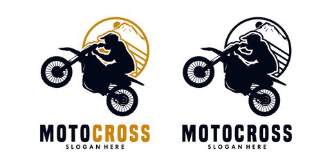 Motocross logo illustration isolated in white background