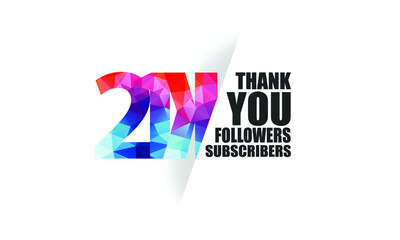 21K, 21.000 followers, subscribers design for internet, social media, anniversary and celebration achievement-vector