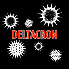 Fototapeta premium Illustration of new DELTACRON virus combined between Delta virus and Omicron.