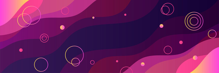 Modern dynamic gradient purple pink colorful Abstract design banner