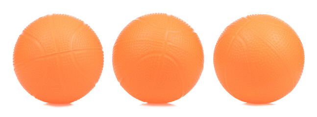Fototapeta premium Set of orange rubber ball isolated on white background
