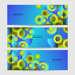 Gradient circle blue green colorful Abstract design banner