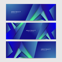 Gradient shape blue green colorful Abstract design banner