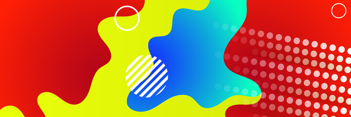 Modern dynamic gradient red blue yellow colorful Abstract design banner