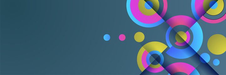 Obraz premium Gradient circle gray purple blue colorful Abstract design banner
