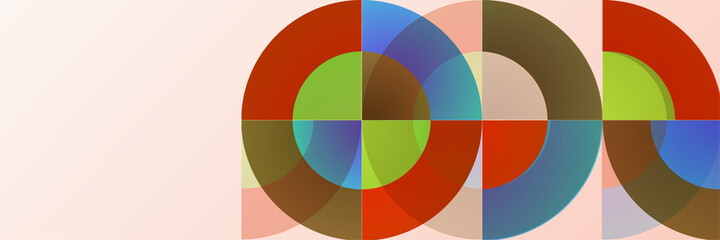 Memphis circle red blue green colorful Abstract design banner © SyahCreation