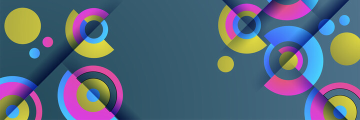 Fototapeta premium Gradient circle gray purple blue colorful Abstract design banner
