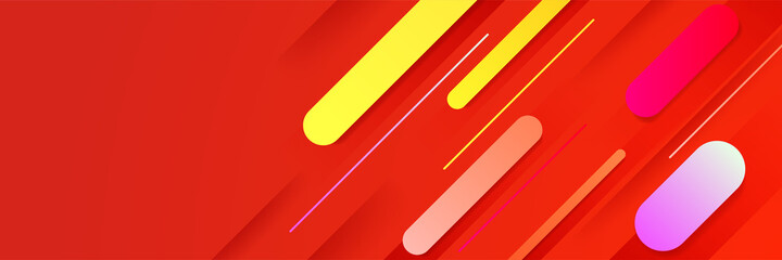 Stick gradient red yellow colorful Abstract design banner