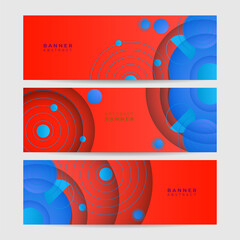 Circle gradient transparant red blue colorful Abstract design banner