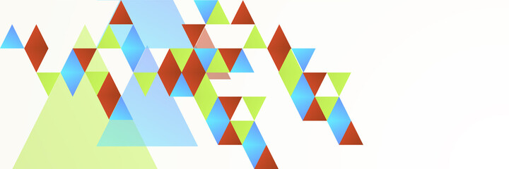 Memphis triangle blue orange green colorful Abstract design banner