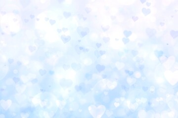 バレンタインの可愛いハートの背景素材 ブルー 青色 水色
