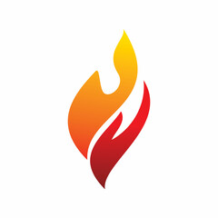 fire flame hand made care logo design