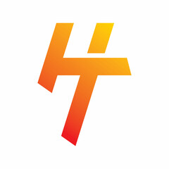 initial h letter color shape logo design