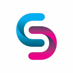 full color initial s letter balance color line logo design