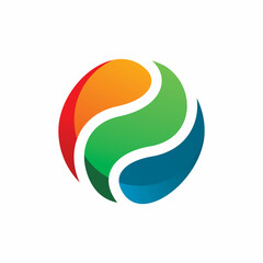 full color circle ball logo design