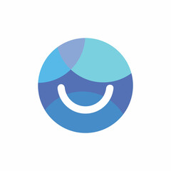 circle color smile logo design