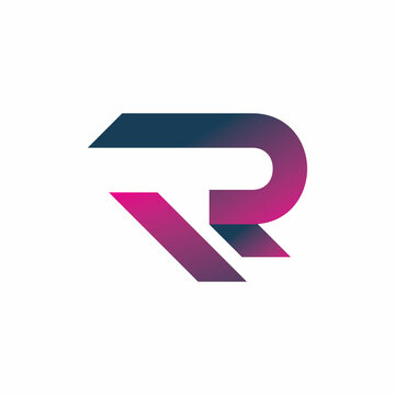 modern initial r letter color shape logo design