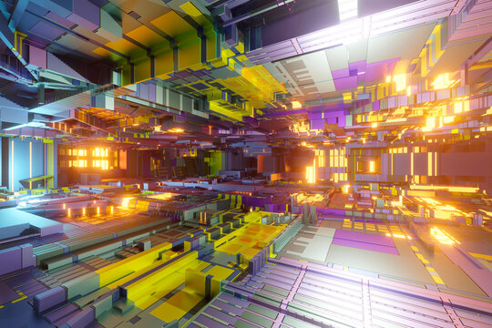 Three dimensional render of inside of electrical device