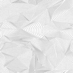 Vector monochrome seamless pattern. Black wavy stripes background. Abstract dynamic wavy surface.