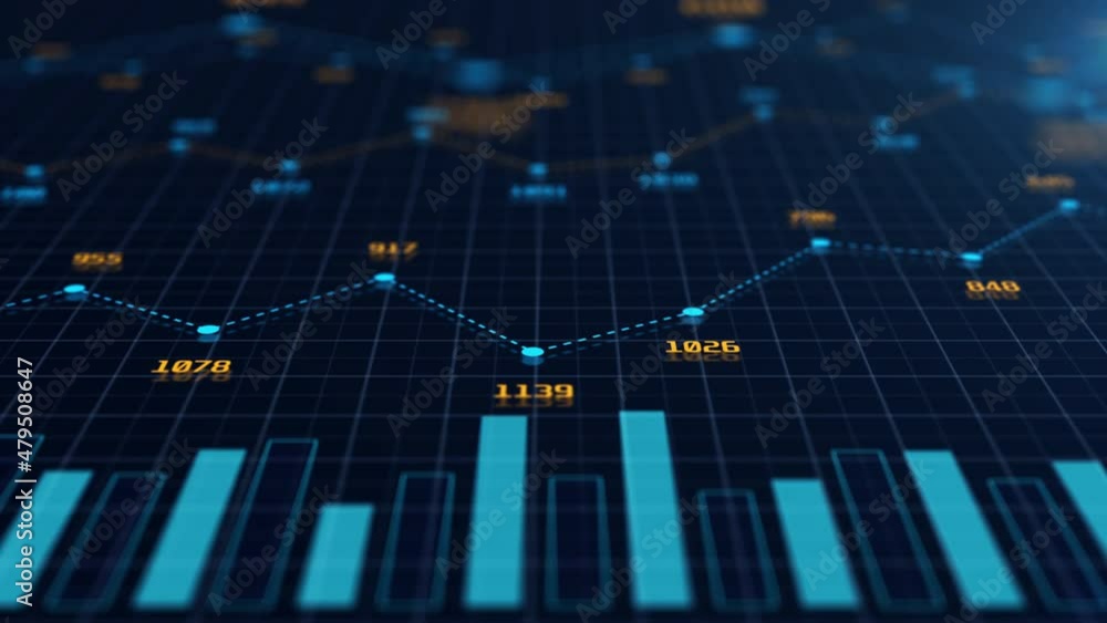 Poster stock market and information of exchange with data of price on market wall. change and volume. finan