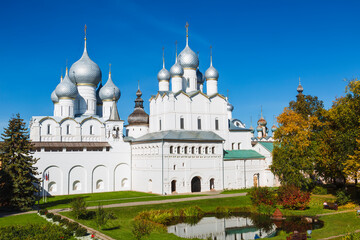 Fototapeta na wymiar Architectural ensemble of the Kremlin in Rostov the Great. Top view. Rostov the Great, Russia