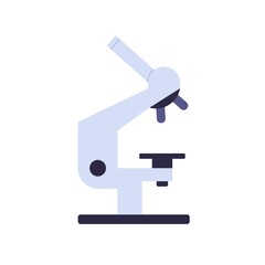 Lab microscope icon. Laboratory optical equipment for chemistry and biology research. Science instrument. Scientific tool. Flat vector illustration isolated on white background