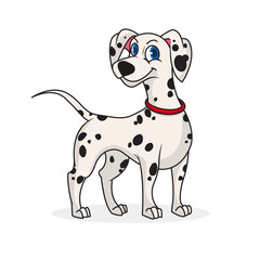Dalmation puppy dog vector illustration with simple shadings.